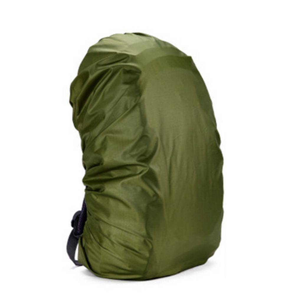 Close-up of a 210D nylon backpack cover, silver, featuring an elastic edge for secure fit on hiking gear
