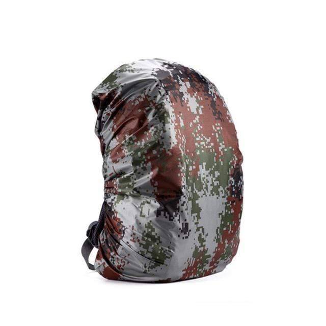 Unisex black 210D waterproof backpack rain cover with adjustable buckles, essential for outdoor travel