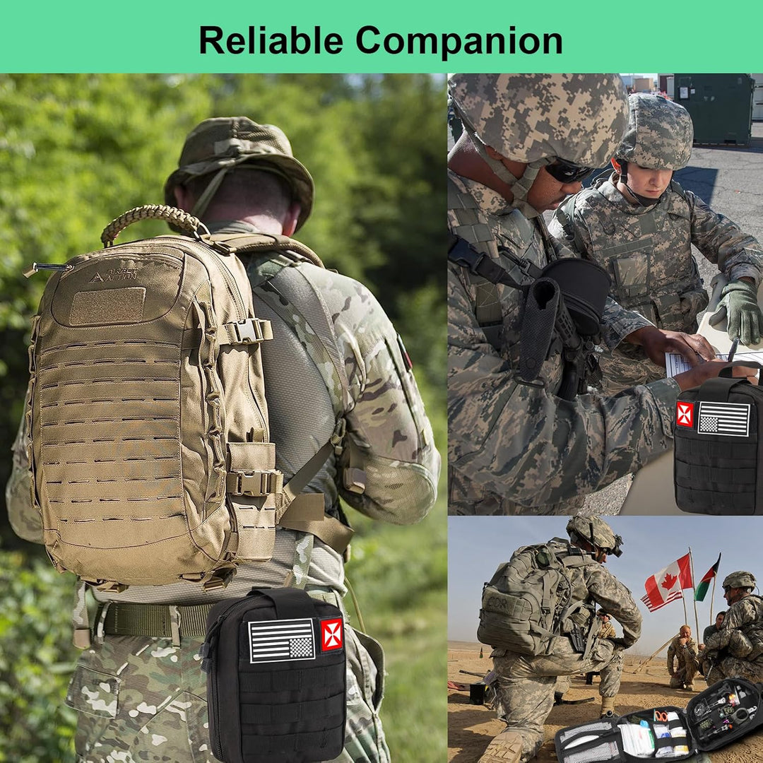 Unisex 256-piece emergency first aid kit, tactical molle medical pouch for adventure
