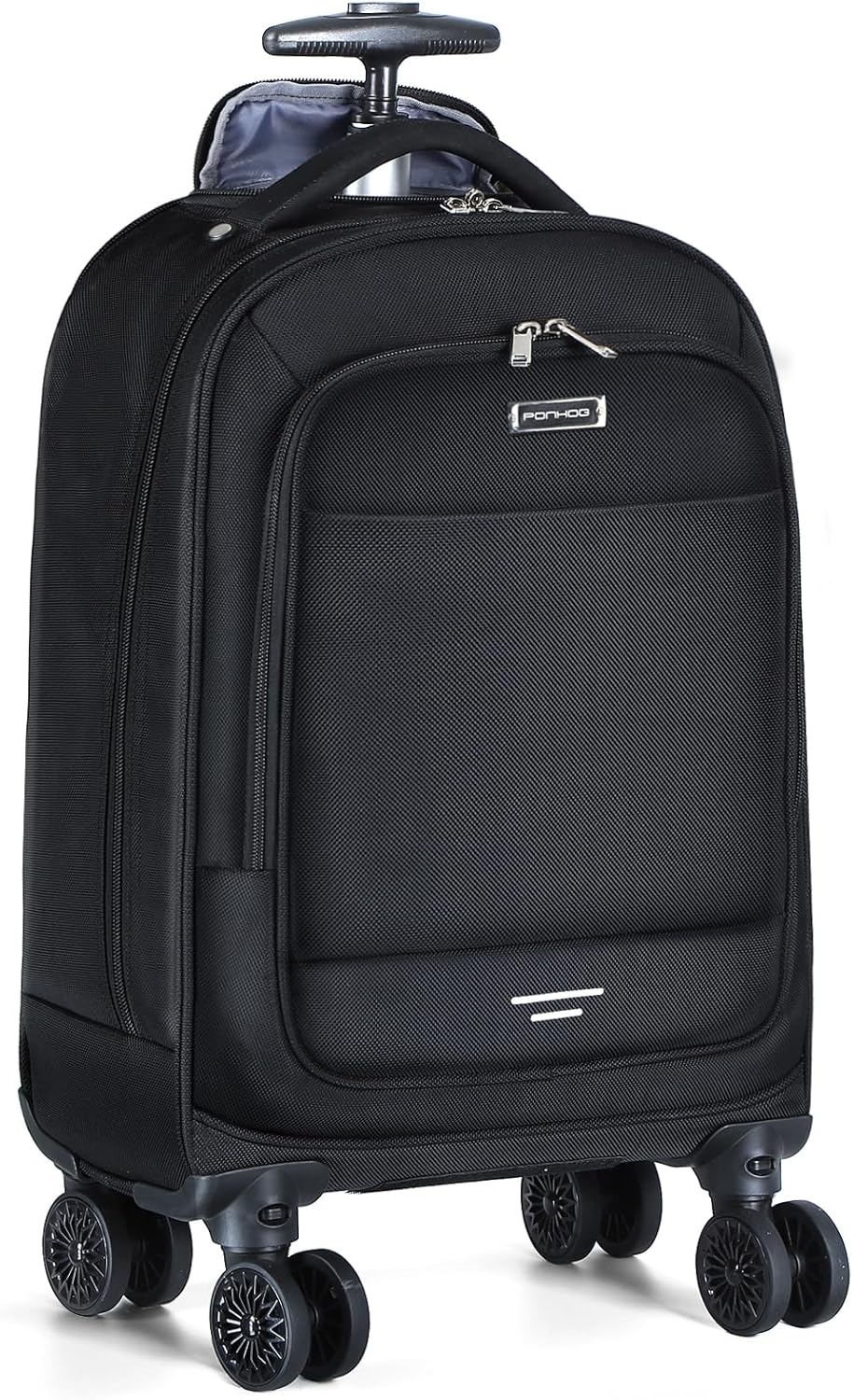 Unisex 30L rolling laptop backpack with 4 spinner wheels for easy travel. Perfect for business or daily commute.