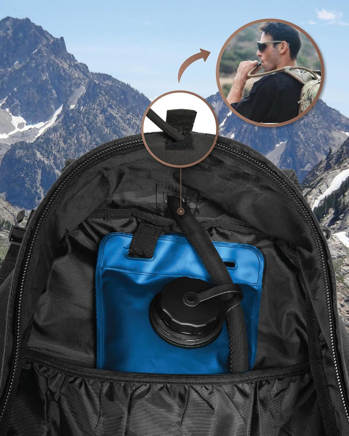 Adventure backpack 35L, a durable unisex tactical bag for all your outdoor needs.