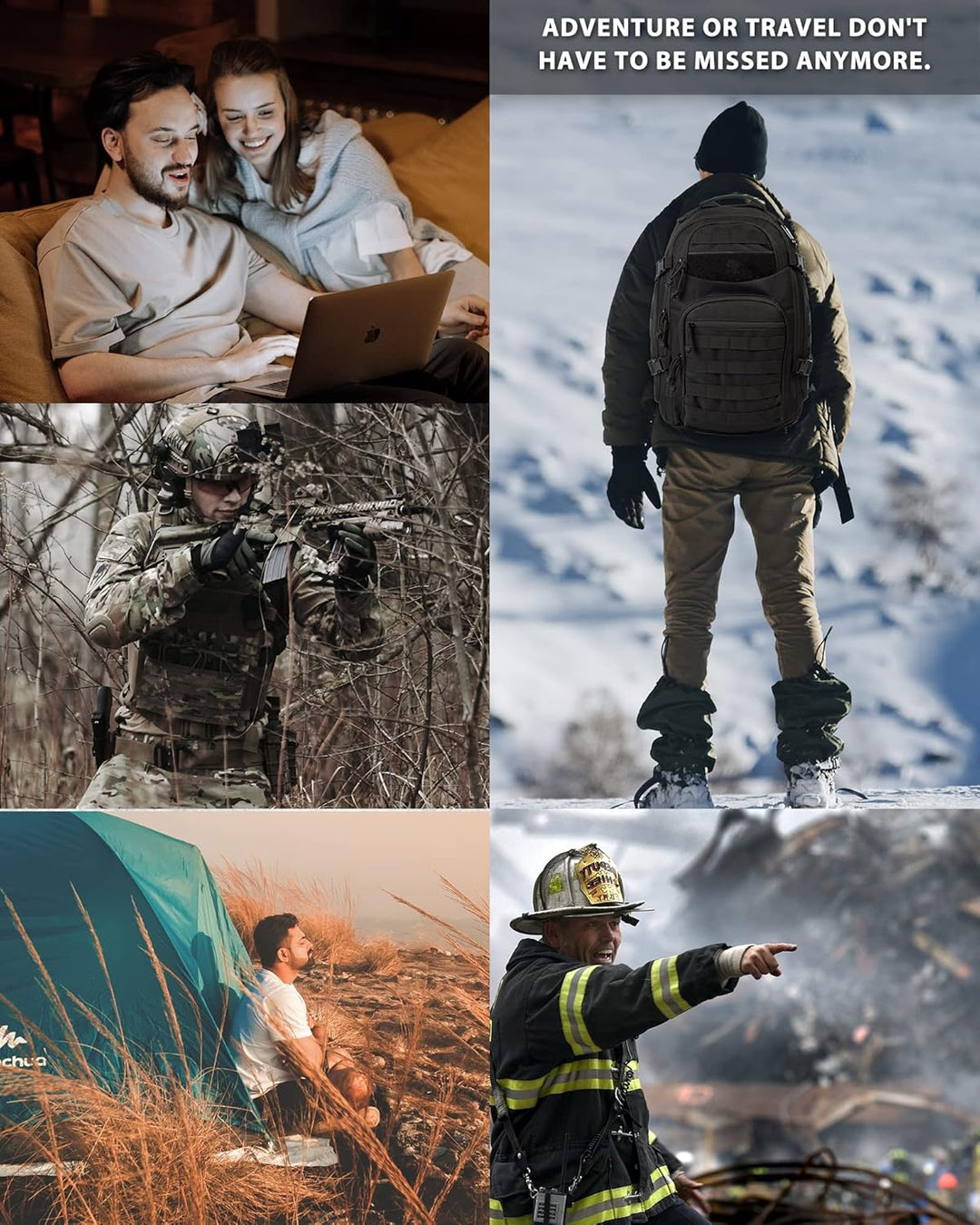 Adventure-ready 35L hiking bag, a unisex tactical backpack with ample storage.