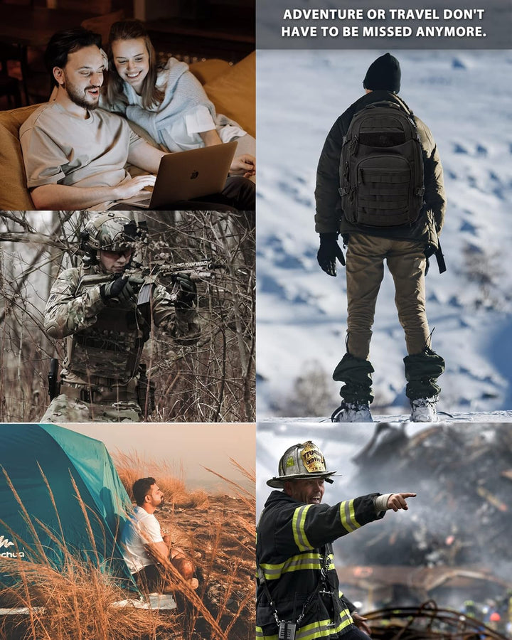 Adventure-ready 35L hiking bag, a unisex tactical backpack with ample storage.