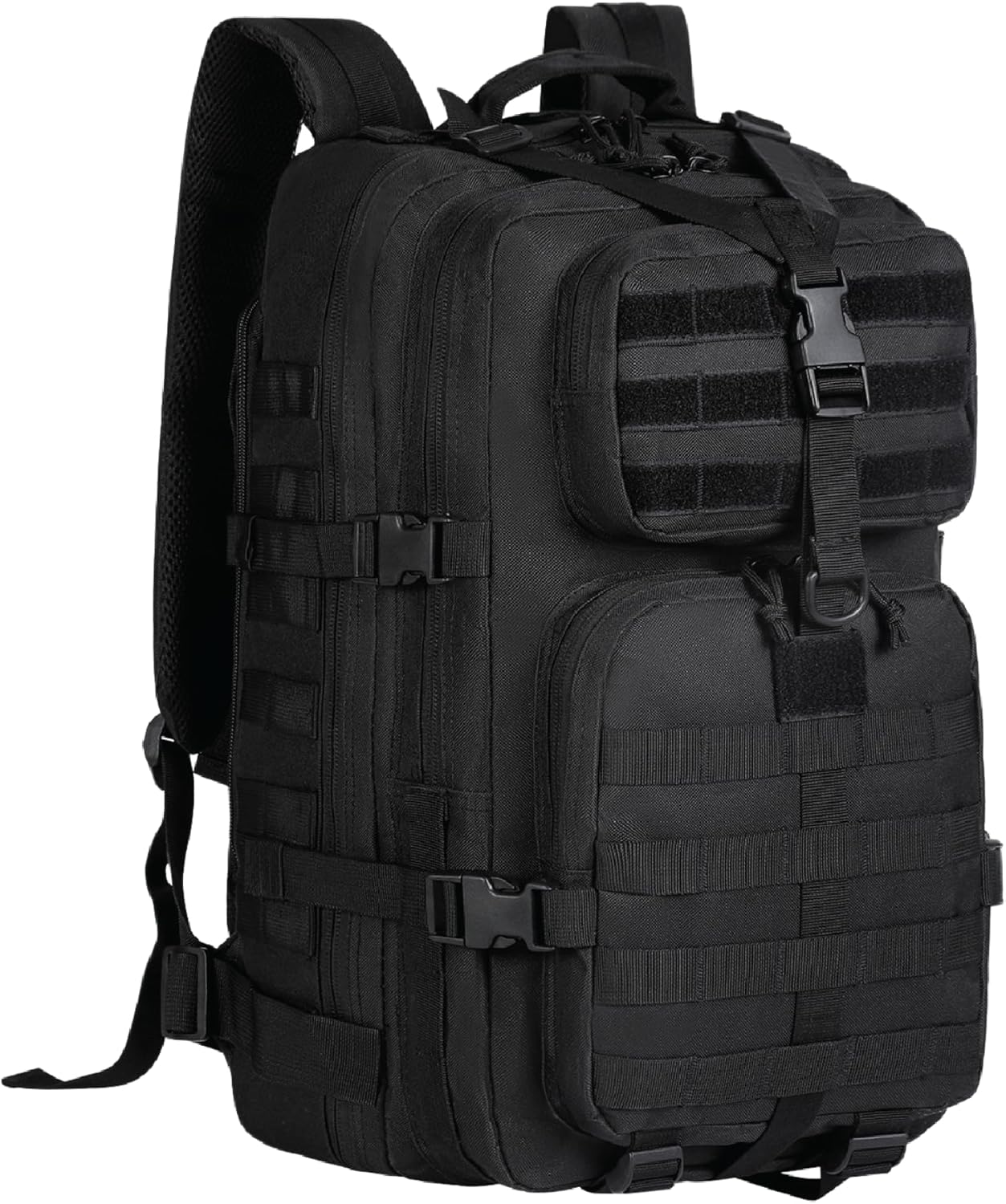 Travel pack: 35L outdoor tactical backpack with secure laptop compartment & Molle system.