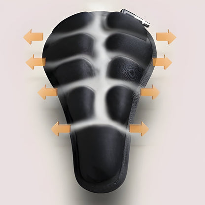 Unisex inflatable bicycle seat cushion with 3D design for shock-absorbing comfort and pressure relief on any bike.