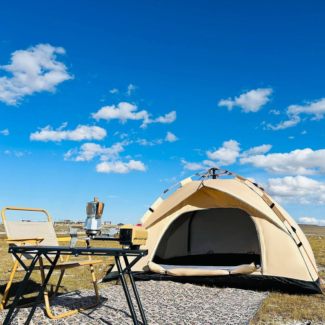 Automatic 4 person camping tent, waterproof and portable, perfect outdoor shelter.
