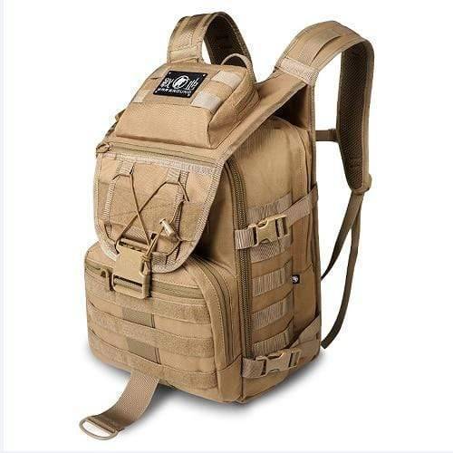 Back view of 40L tactical hiking backpack with adjustable sternum and waist straps