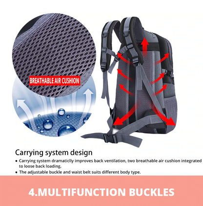 40L waterproof hiking backpack, lightweight design for comfortable travel & camping