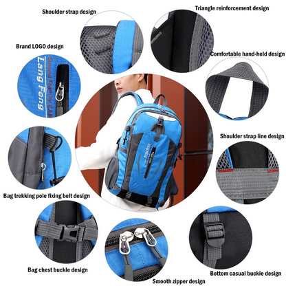 40L waterproof travel bag, unisex trekking pack, perfect for hiking & camping gear