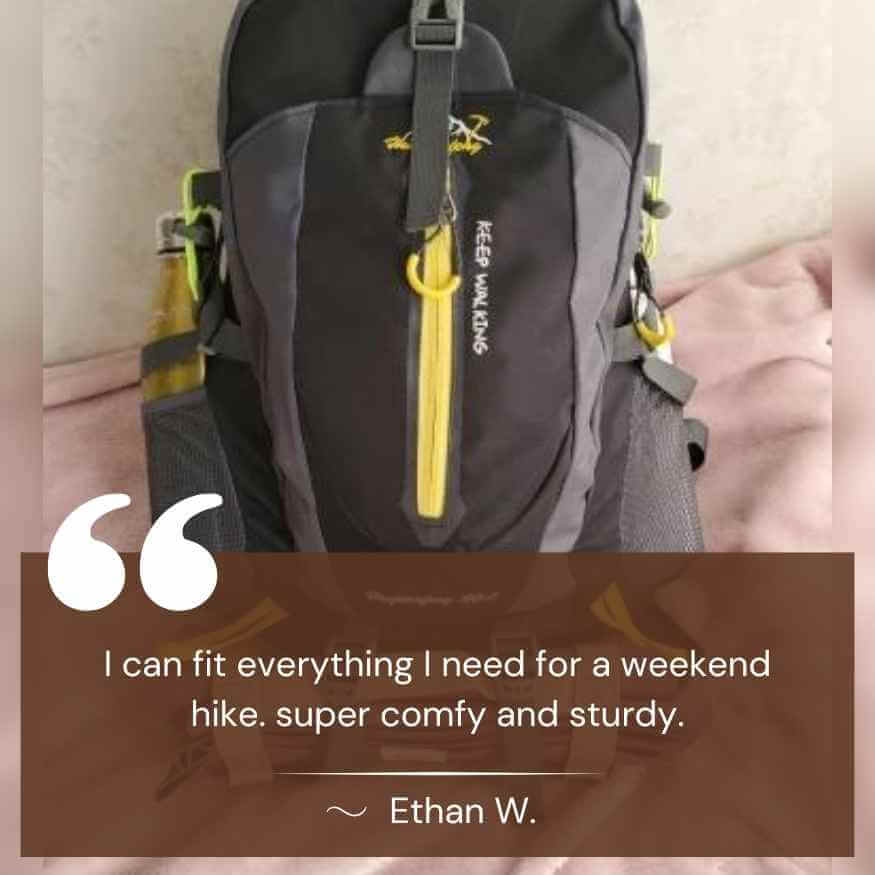 Unisex waterproof hiking backpack, 40L capacity, ready for any outdoor adventure or travel.