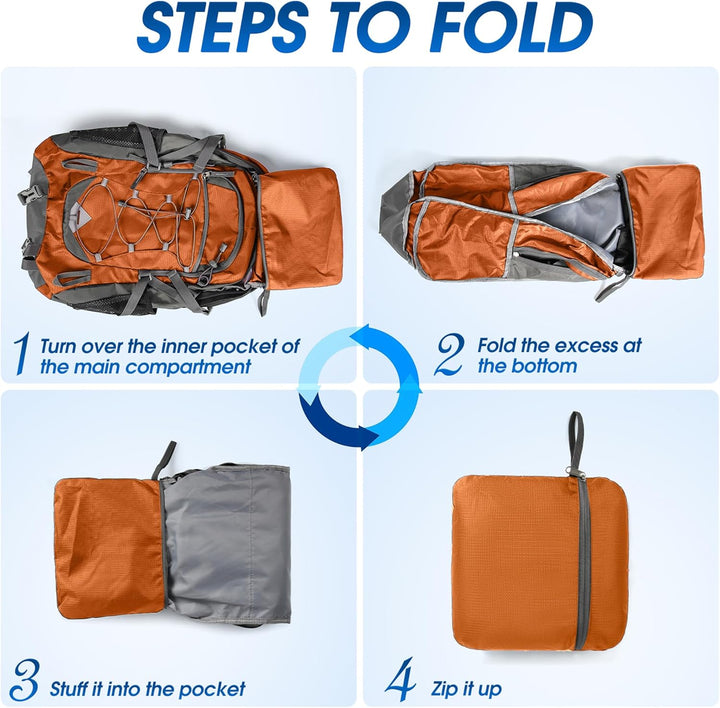 Versatile 40L waterproof backpack for hiking, camping, and daily travel, unisex design.