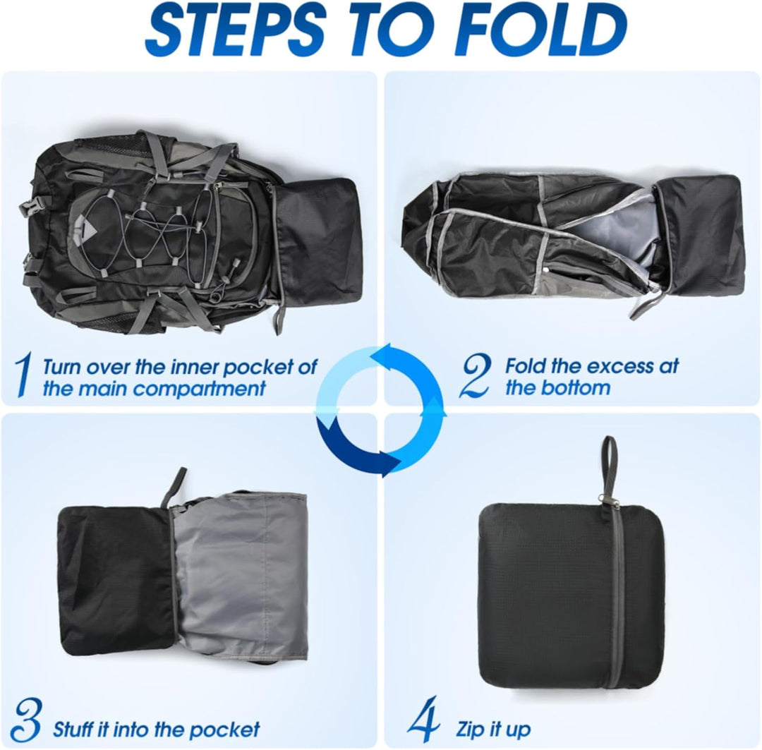 Compact 40L waterproof camping backpack, perfect for overnight trips and outdoor enthusiasts.