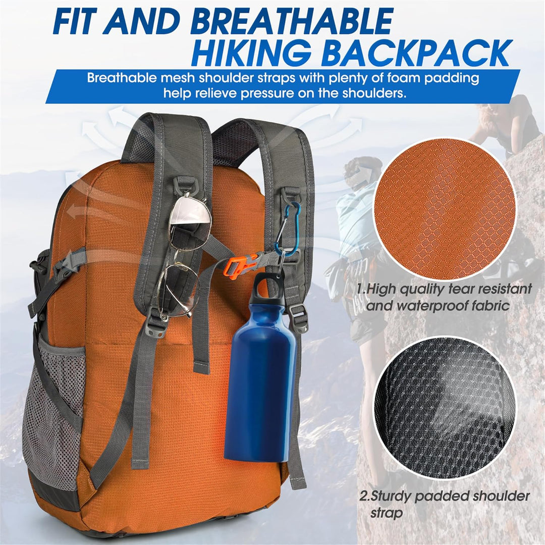 Lightweight & packable 40L waterproof hiking backpack, essential for all outdoor activities.