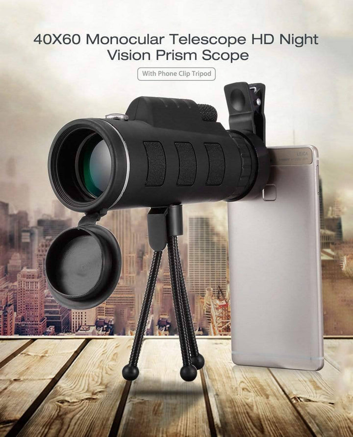 Unisex 40x60 dual focus monocular telescope for outdoor birdwatching and hunting