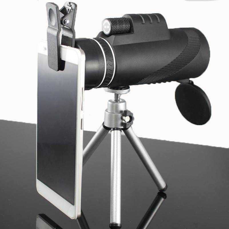 Compact 40x60 monocular for hiking, offers dual focus for clear outdoor viewing