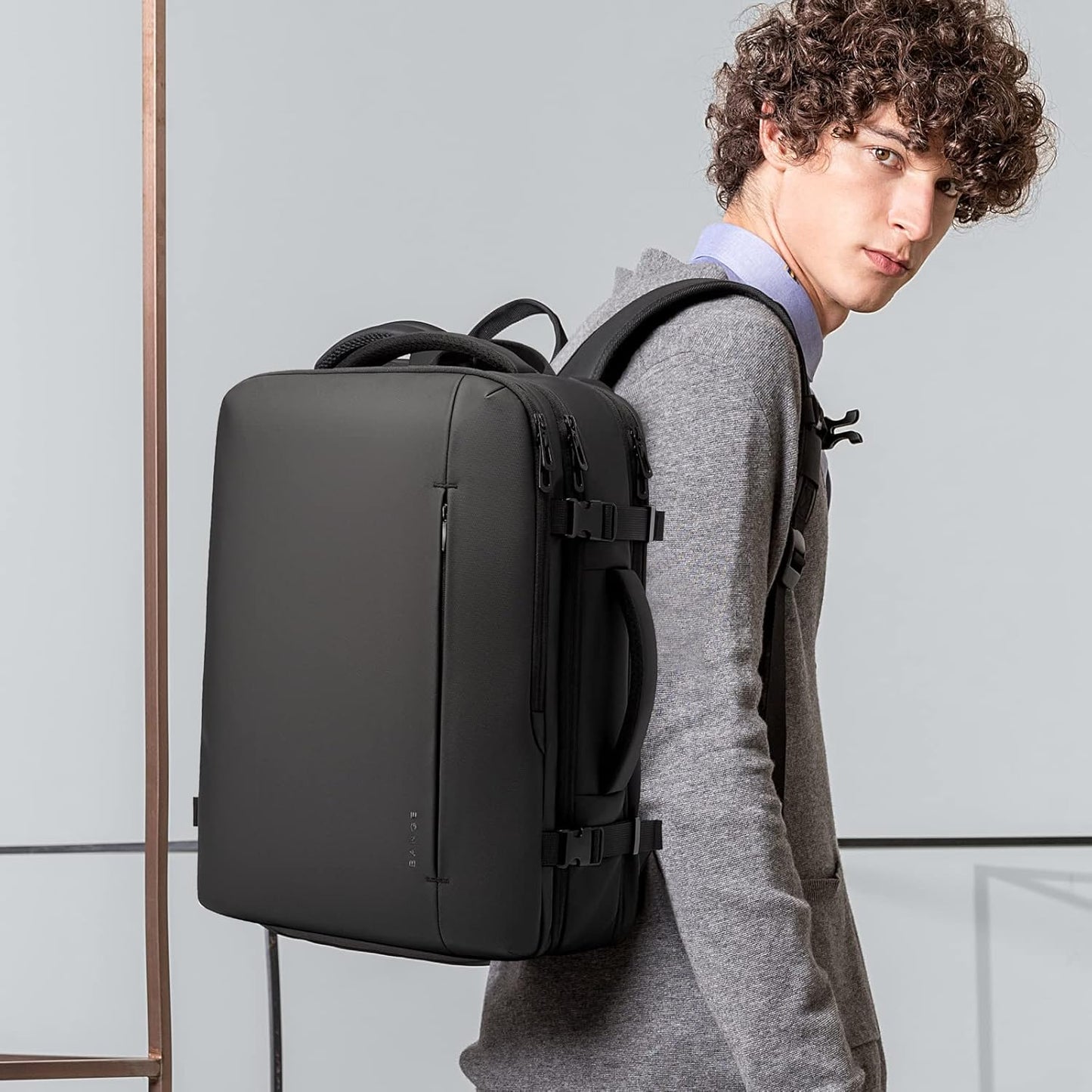 Anti-theft 45L travel backpack, unisex design, durable & waterproof for all adventures.