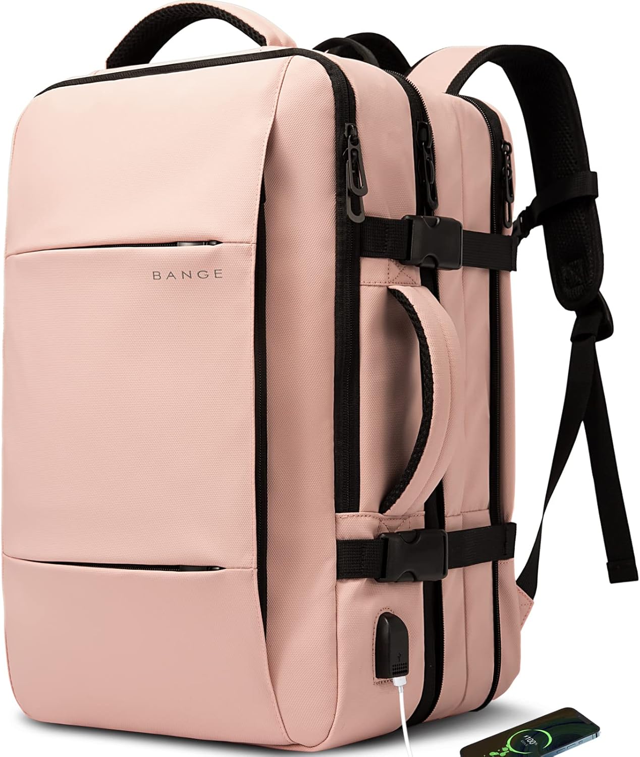 Unisex 45L travel backpack, laptop sleeve, anti-theft features for a secure journey.