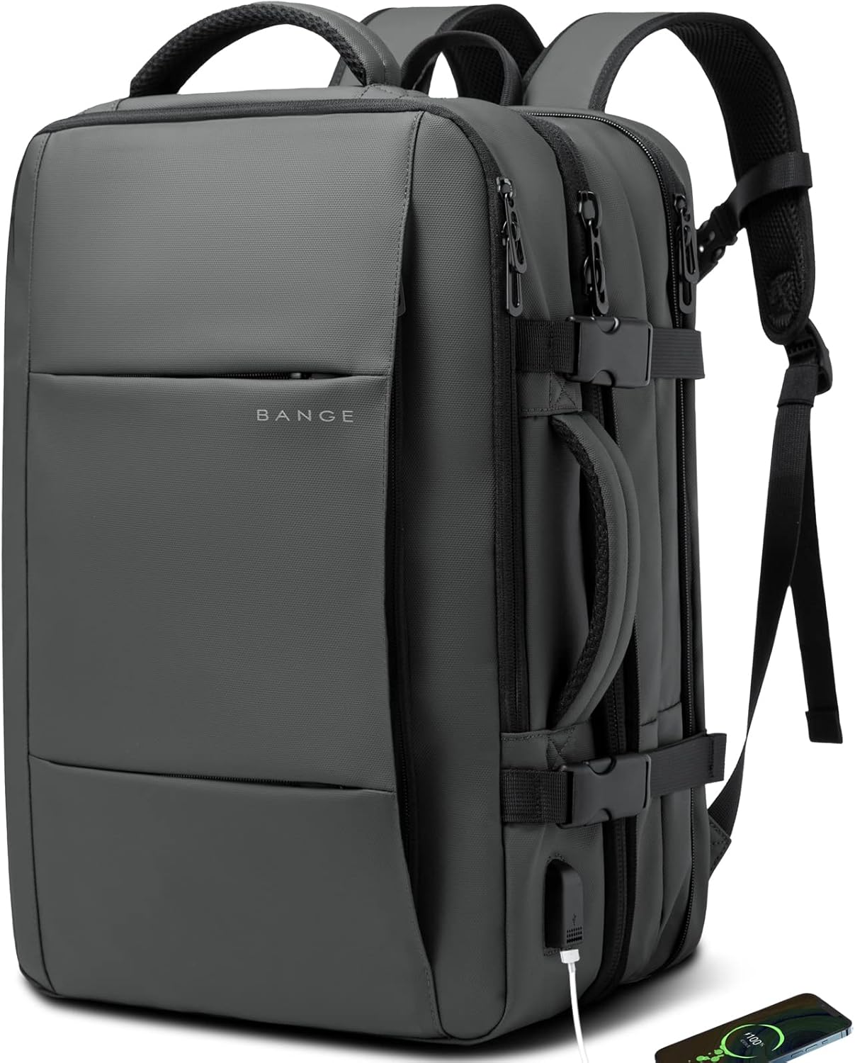 Durable 45L travel backpack, water-resistant fabric, designed for adventurous travelers.