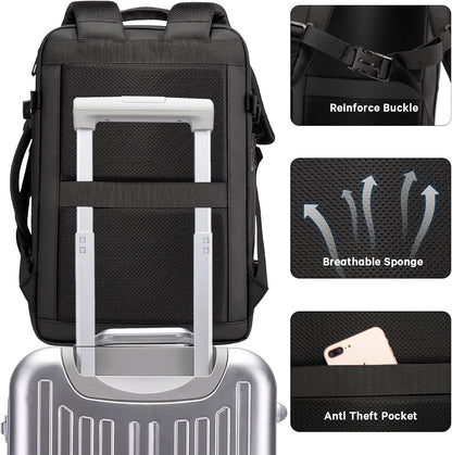 Multi-functional 45L travel backpack, adapts to your journey, with anti-theft features.