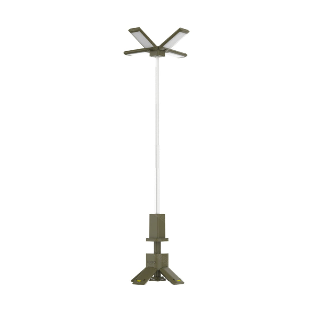 Outdoor lighting: a telescopic camping light providing ambient light for a campsite