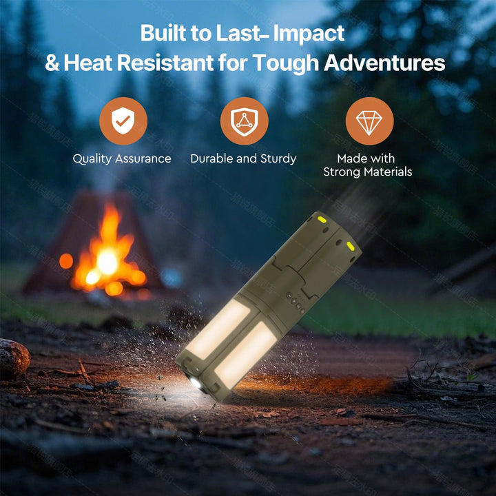 Rechargeable 4800 lumen camping light, showing USB charging port for convenience