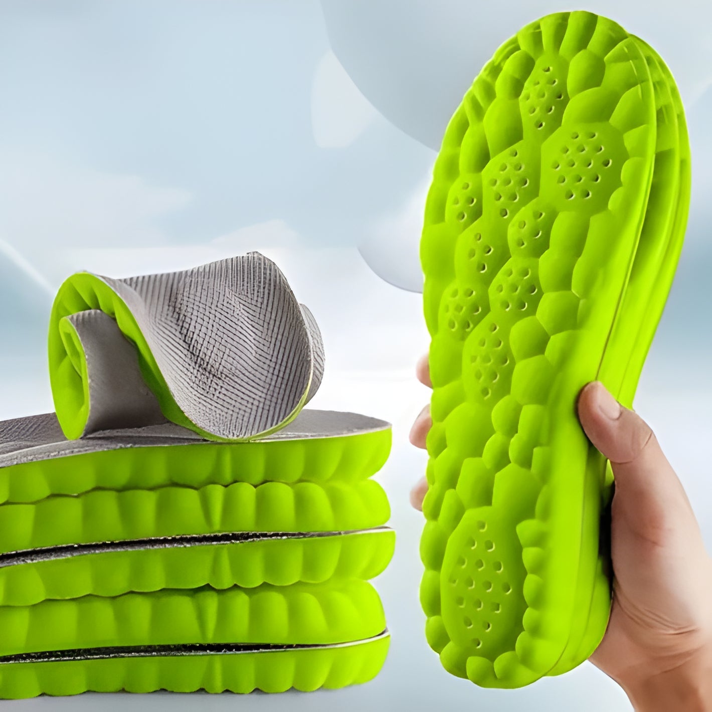 Unisex 4D Cloud Technology Insoles for super soft comfort, pain relief & foot support.