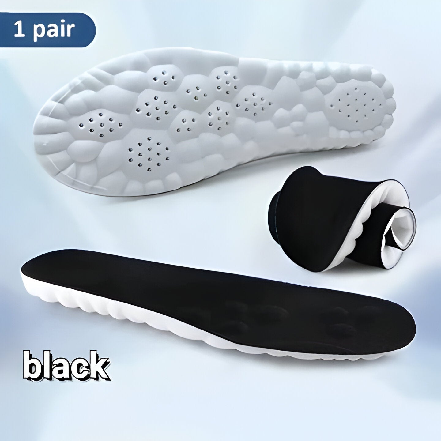 Super soft 4D Cloud Technology insoles provide ultimate cushioning & orthopedic pain relief for all footwear.