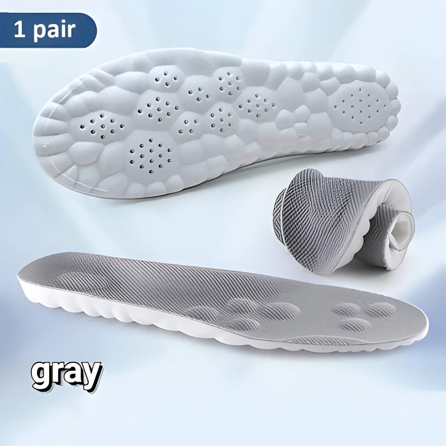 Breathable Unisex 4D Cloud comfort insoles. Advanced technology for superior foot support & all-day wear.