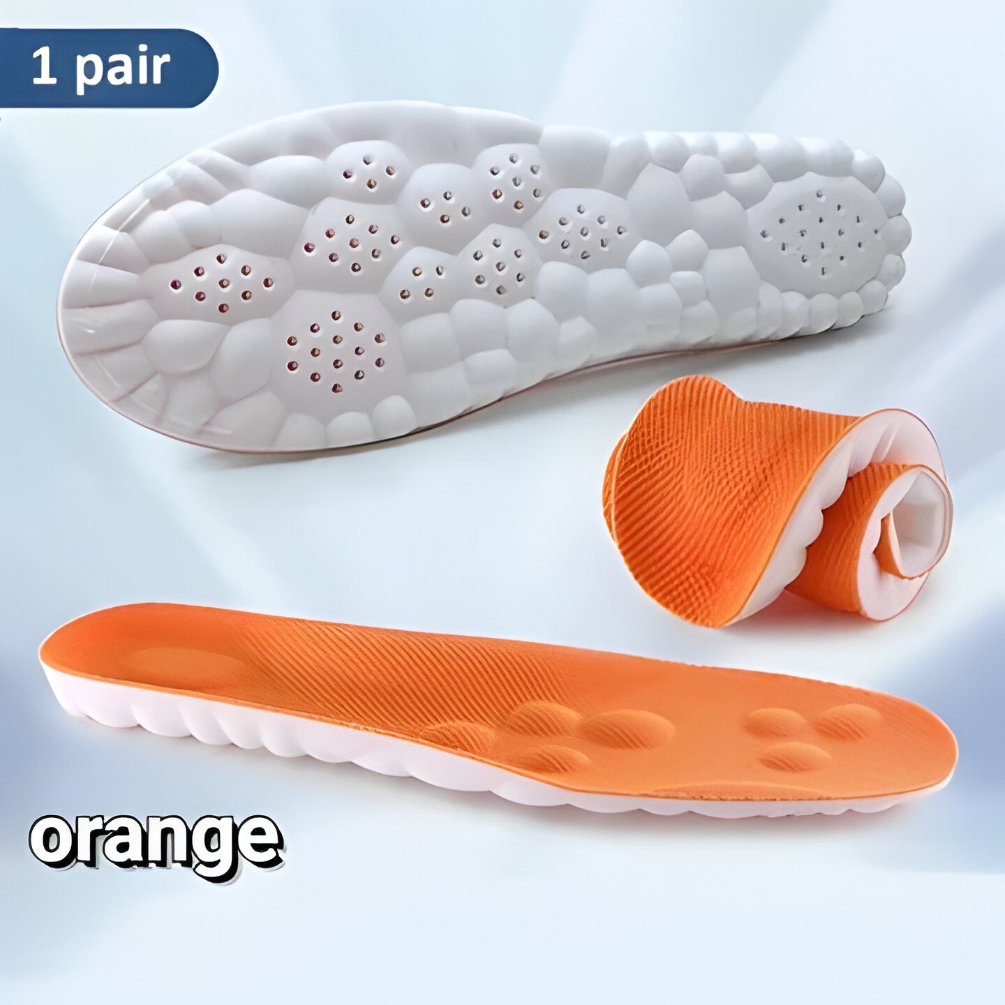 Experience ultimate comfort with 4D Cloud Technology insoles, offering deep cushioning & pain relief for feet.