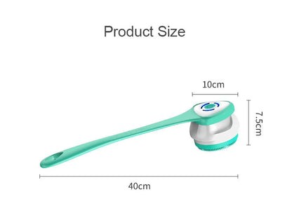 Electric exfoliating tool & shower brush. Waterproof 5-in-1 body scrubber with long handle for a complete back cleanse.
