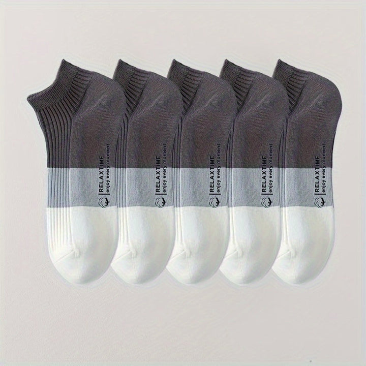 Premium unisex ankle socks 5-pack. Moisture-wicking, breathable cotton blend ensures all-day fresh comfort.