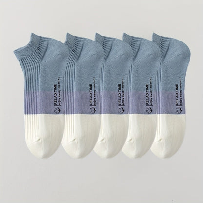 Unisex 5-pack ankle socks for daily comfort. Soft, low-cut design with breathable cotton blend, ideal for any shoe.