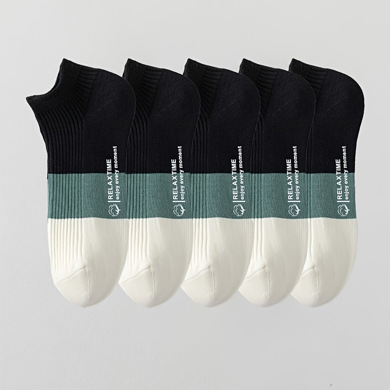Versatile unisex ankle socks, 5-pack. Soft cotton blend offers breathable, moisture-wicking comfort for everyday.