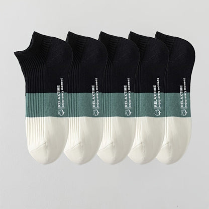 Versatile unisex ankle socks, 5-pack. Soft cotton blend offers breathable, moisture-wicking comfort for everyday.
