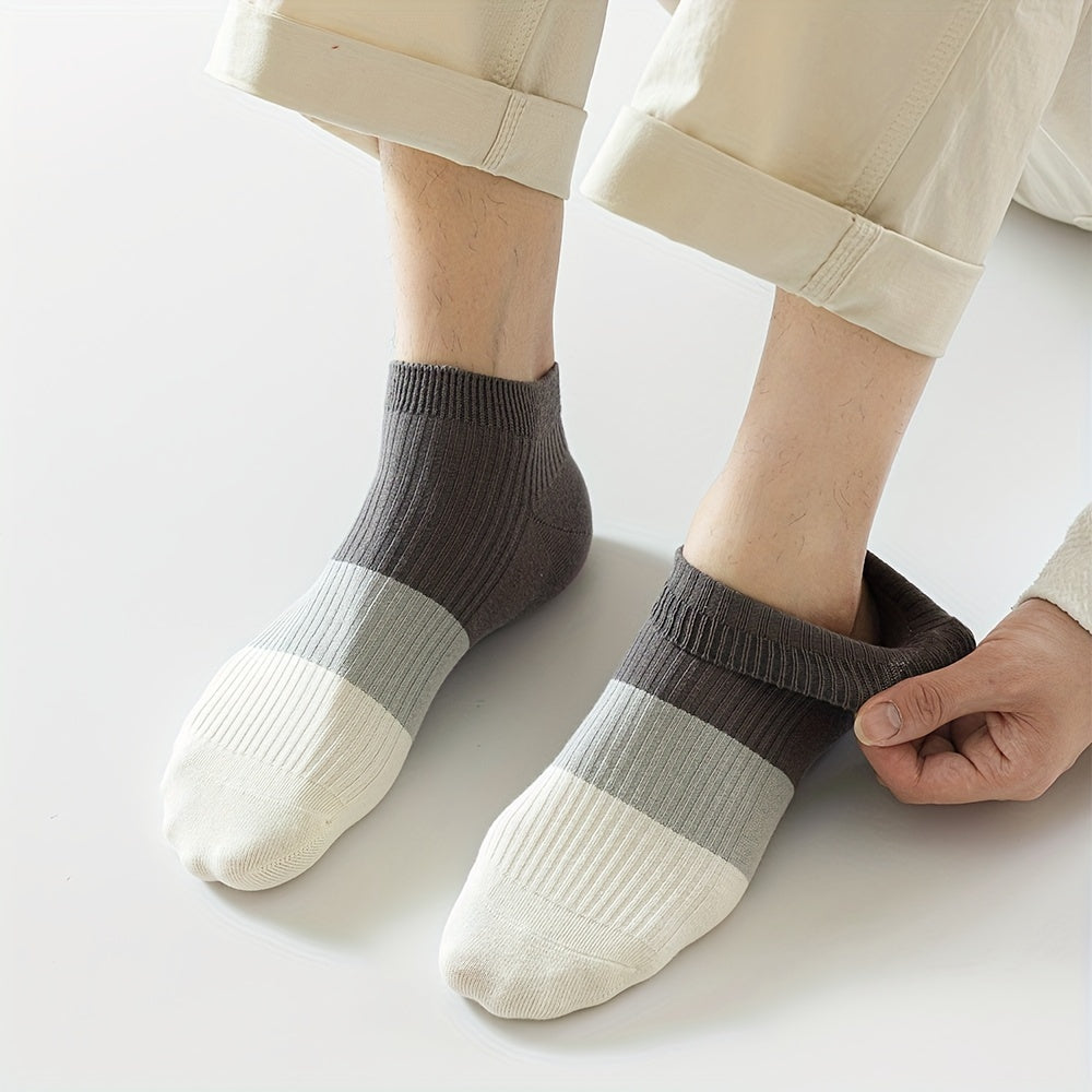 Athletic & casual unisex ankle socks, 5-pack. Moisture-wicking, soft cotton blend for active lifestyles.
