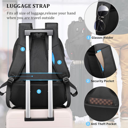 Unisex large capacity 50L laptop backpack, featuring USB port & water-resistant fabric for any adventure.