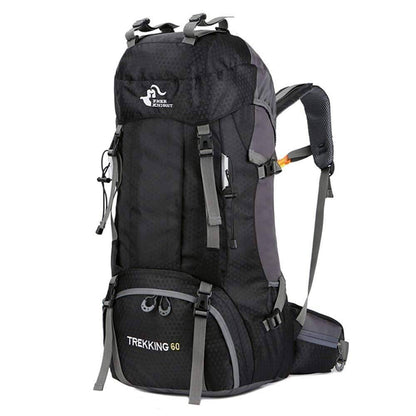 Unisex 50L lightweight hiking backpack, waterproof, ideal for camping and outdoor adventures.