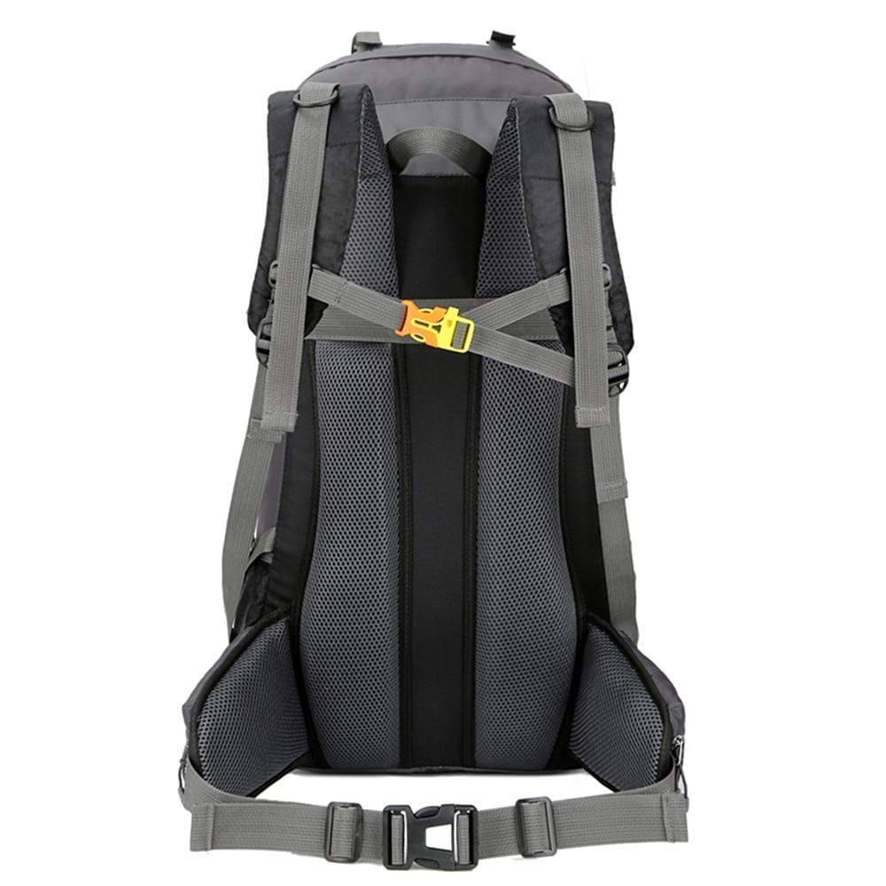 Unisex 50L outdoor hiking backpack with multiple compartments, perfect for travel and climbing.