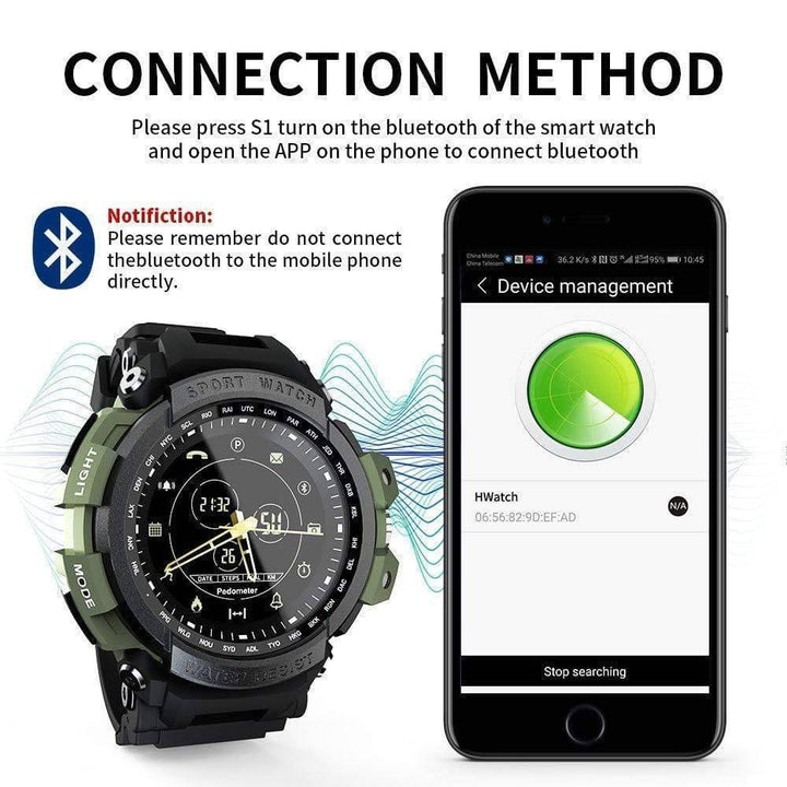 Outdoor gear: 50M waterproof unisex smartwatch, durable design for sports and activity tracking