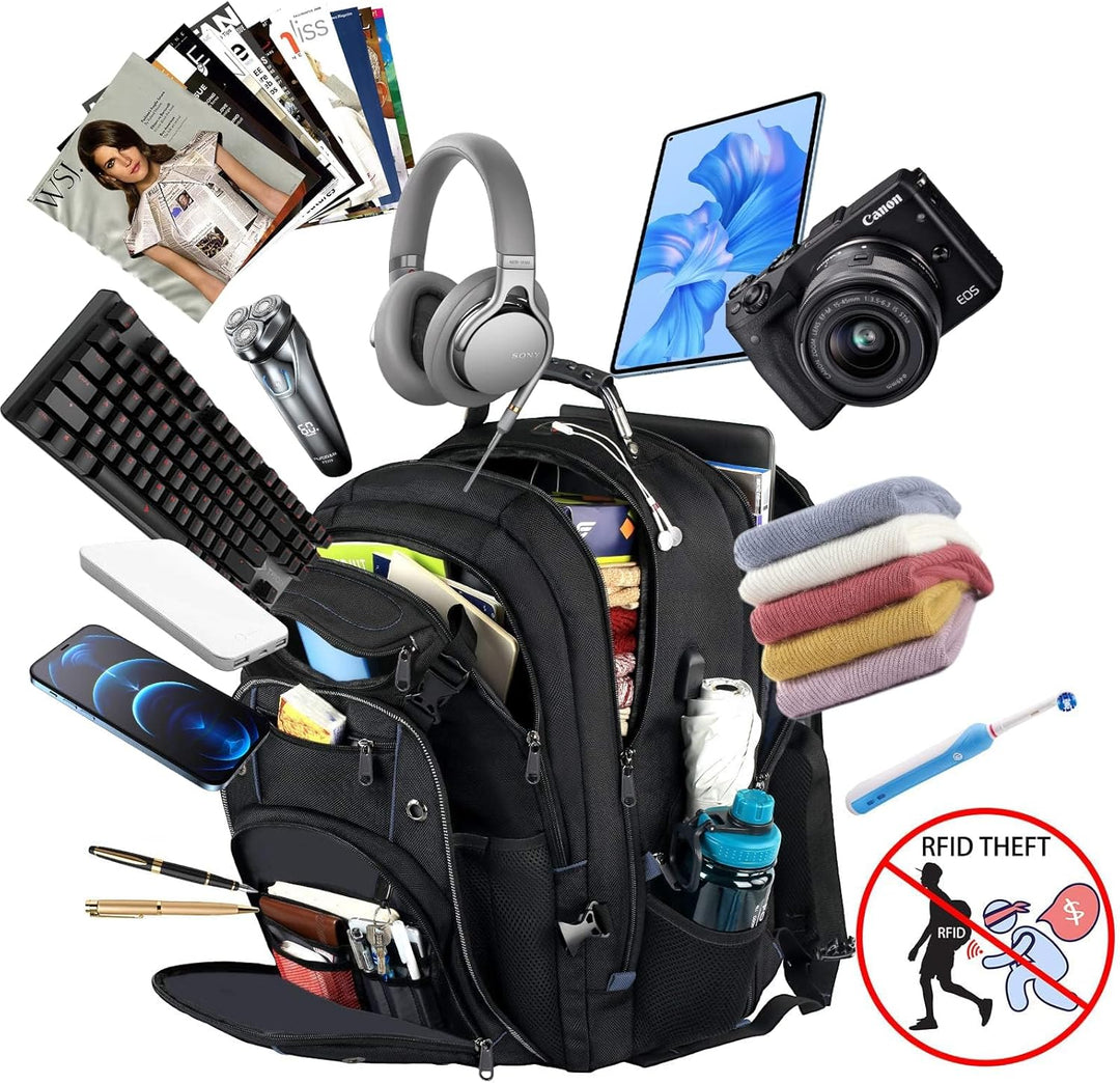 Durable 55L travel backpack, ideal for adventures. Anti-theft design, water-resistant fabric, & comfortable fit.