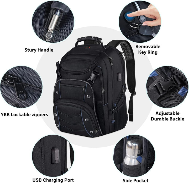 Unisex 55L anti-theft travel backpack, perfect for urban commuters & global explorers. Secure & organized.