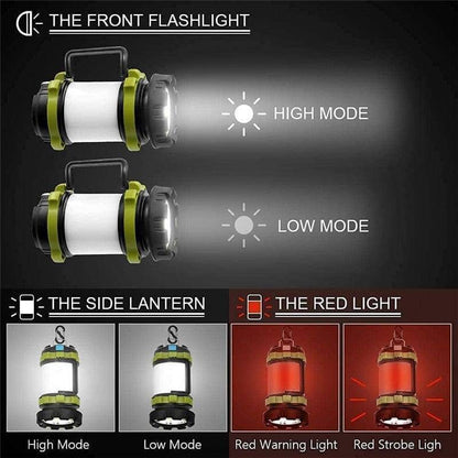Waterproof camping lantern, flashlight, and power bank for hiking and camping accessories