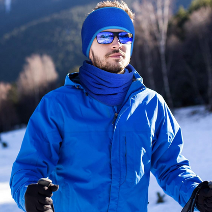 Versatile unisex winter fleece bundle with ear warmer, neck warmer, & thermal headband. Ideal for outdoor cold.
