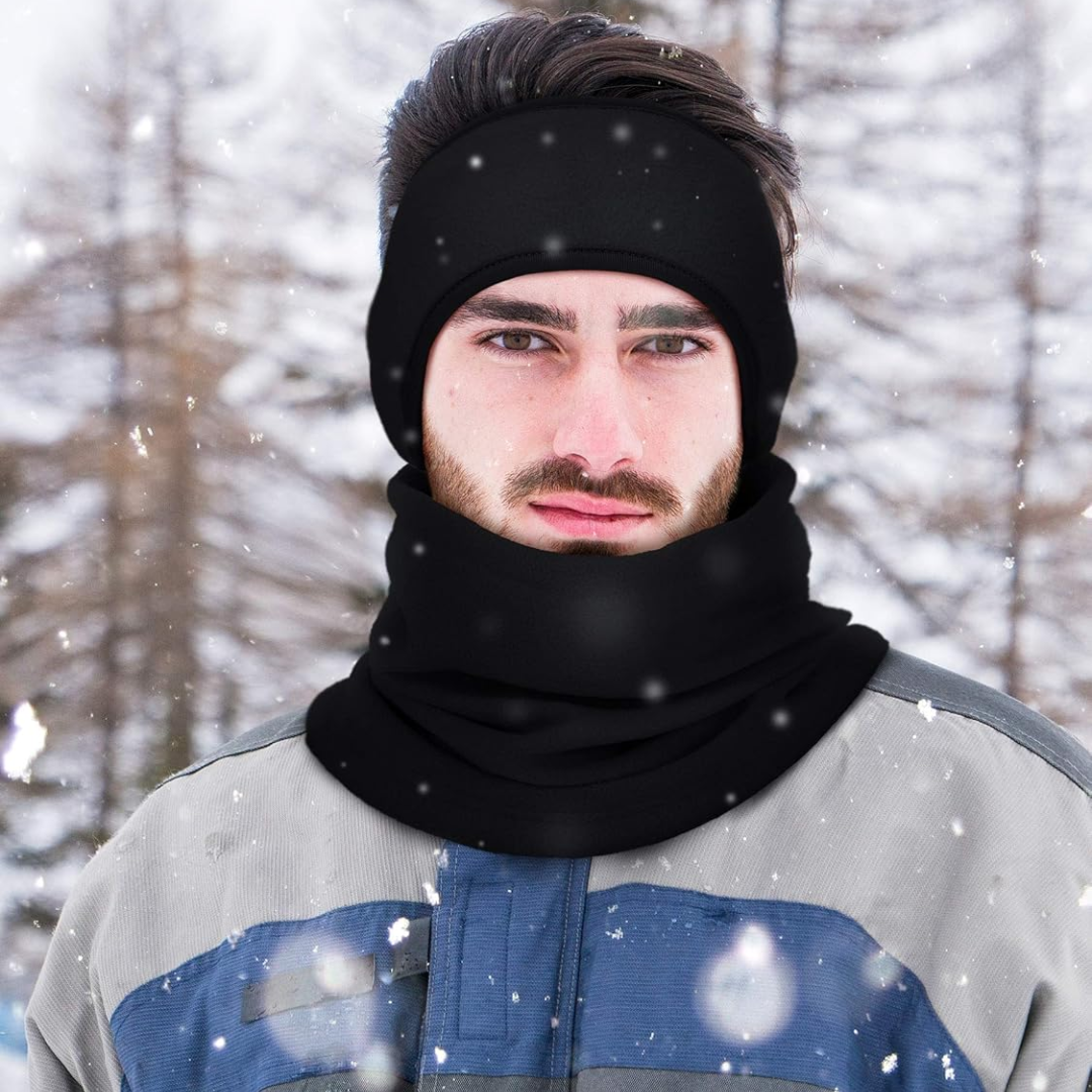 ArcticPack 6-in-1 fleece set: thermal ear warmer, neck gaiter, & headband. Essential cold weather sportswear.