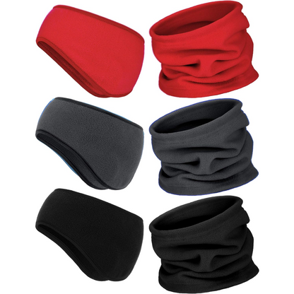 Premium unisex 6-in-1 thermal fleece set for maximum winter warmth. Essential cold weather outdoor protection.
