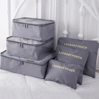 Easy packing with 12 pieces (2x6) of unisex travel organizer cubes. Waterproof & durable.