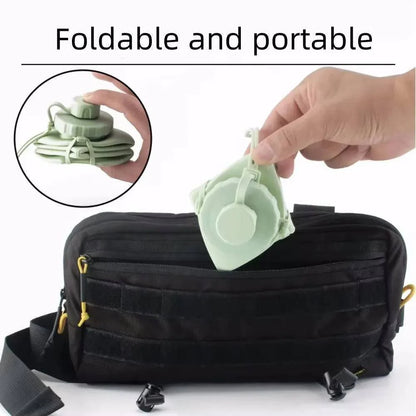 Unisex 600ml leakproof silicone water bottle, shown with a secure cap, suitable for active lifestyles.