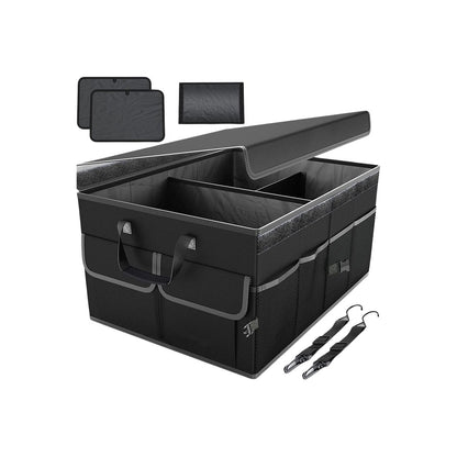 Unisex 60L foldable trunk organizer with lid, a heavy-duty solution for vehicle storage