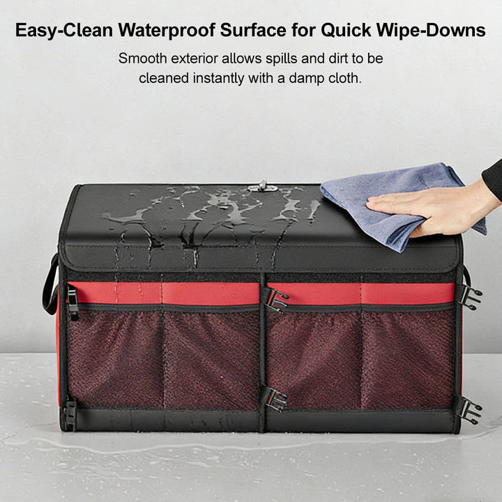 Foldable car trunk organizer, 60L, with non-slip bottom for secure auto storage