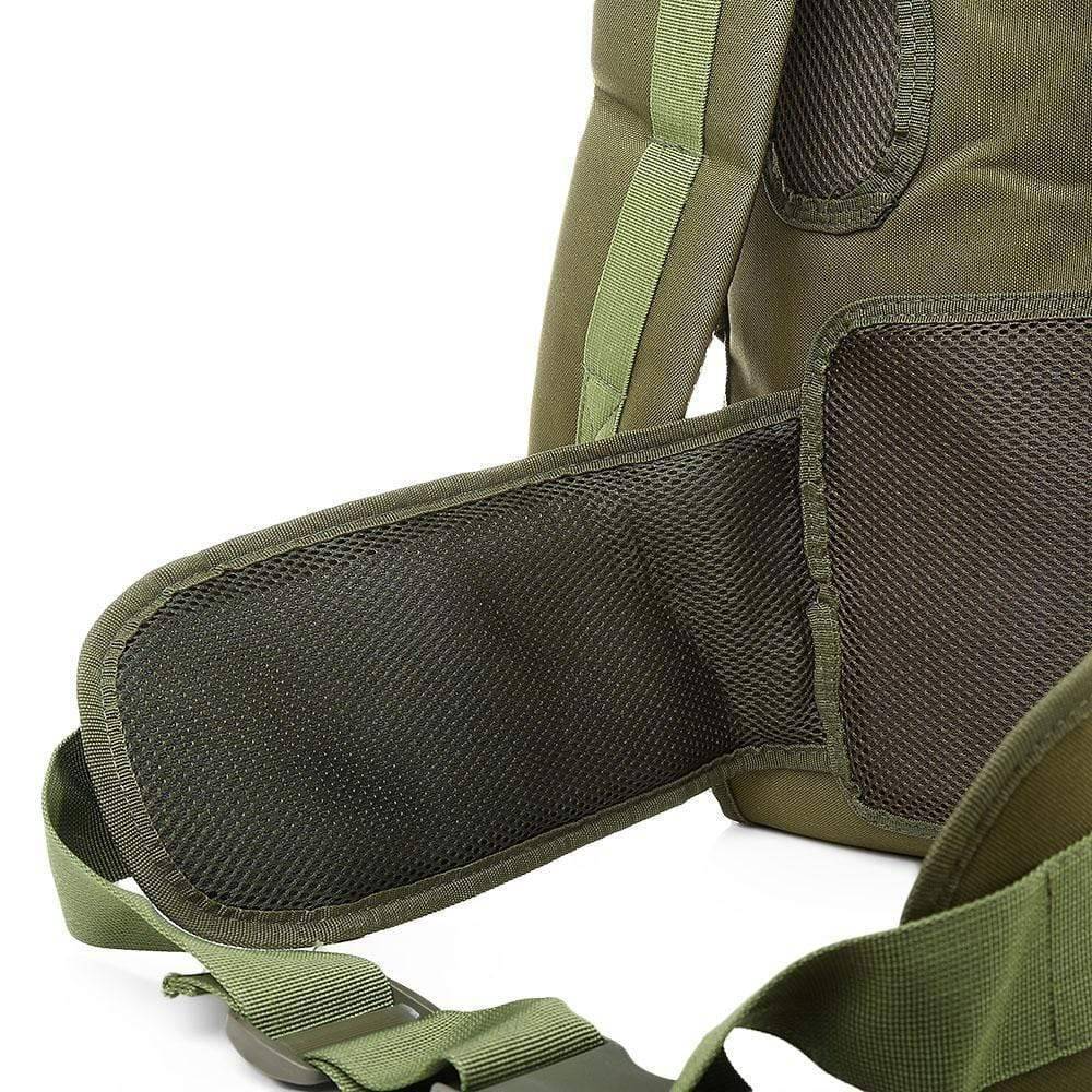 Unisex 60L tactical backpack featuring molle system, ample storage for hunting and camping equipment
